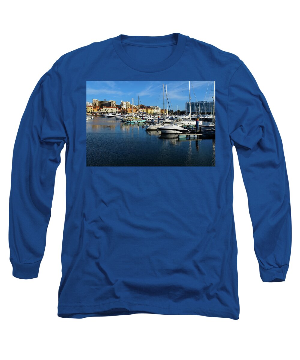 Vilamoura Long Sleeve T-Shirt featuring the photograph Marina of Vilamoura at afternoon by Angelo DeVal