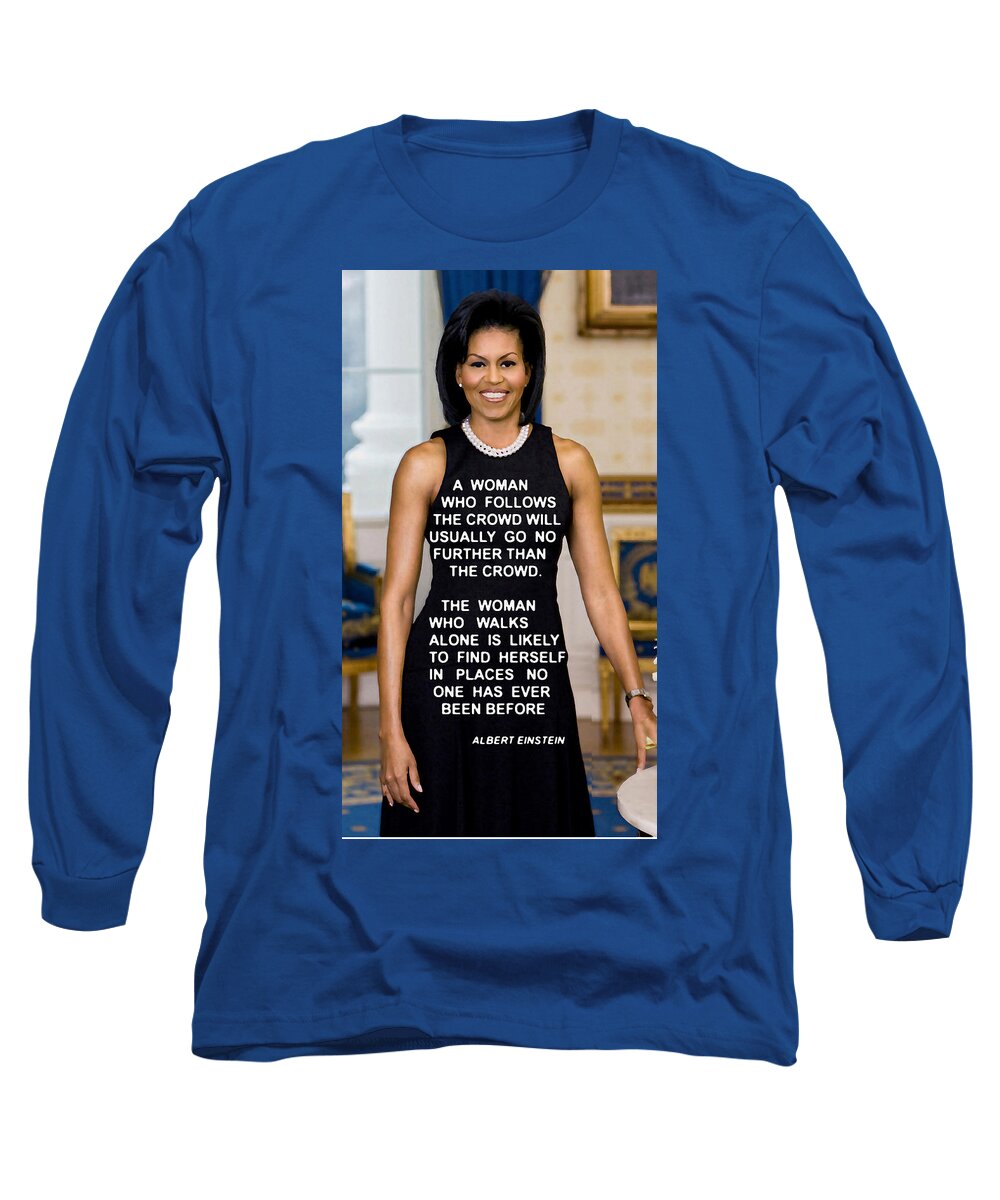 Michelle Obama Long Sleeve T-Shirt featuring the digital art Michelle by David Zimmerman