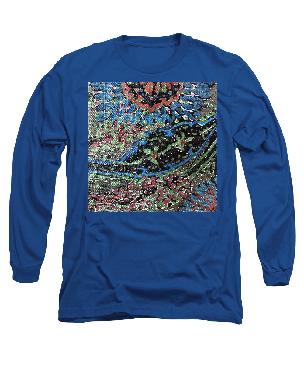 Bouquet Long Sleeve T-Shirt featuring the painting Night Bouquet by Dottie Visker