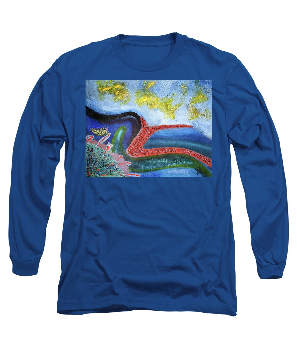 16 X 20 Inches Long Sleeve T-Shirt featuring the painting Ocean Dream by Jay Heifetz