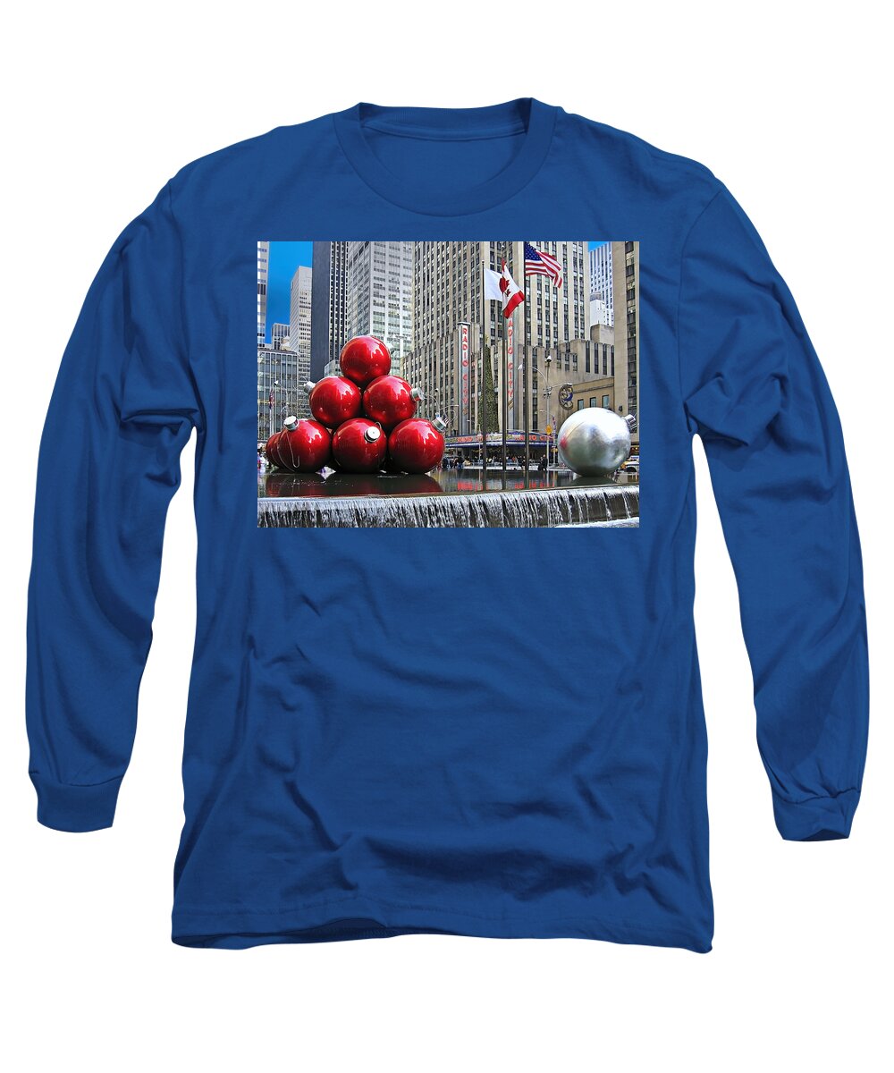 New York Long Sleeve T-Shirt featuring the photograph Radio City New York by Carlos Diaz