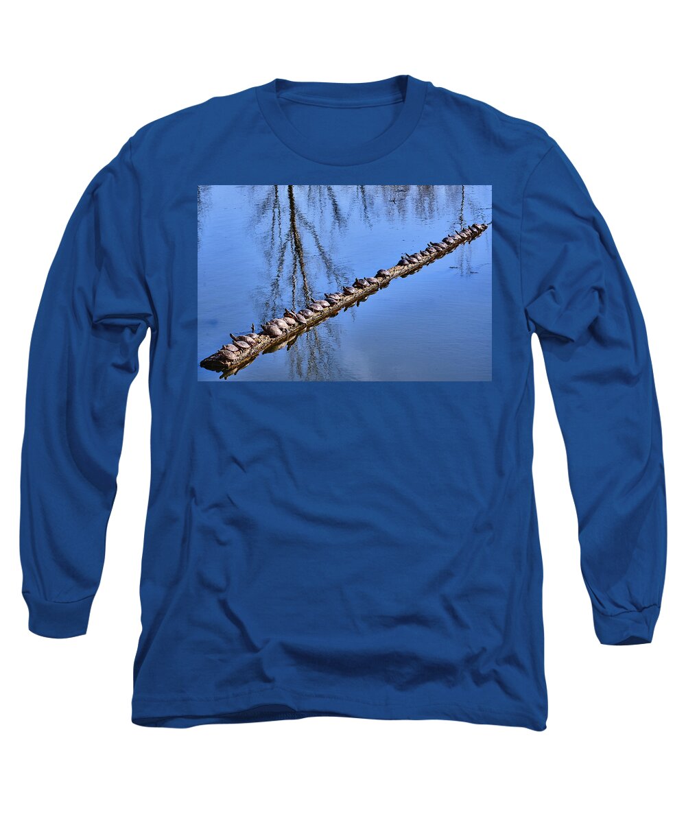 Faune Long Sleeve T-Shirt featuring the photograph Ranked turtles by Carl Marceau