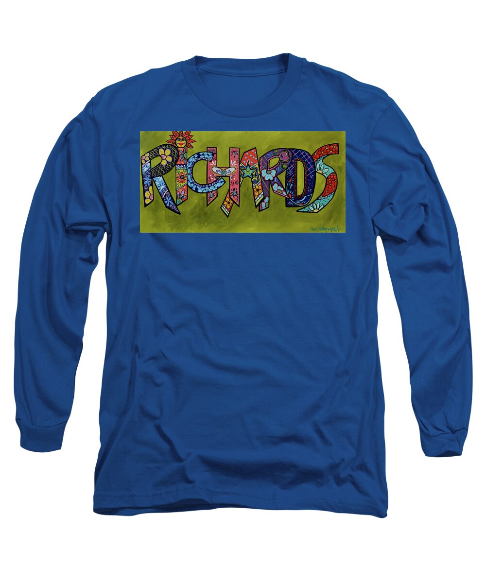 Richards Last Name Long Sleeve T-Shirt featuring the painting Richards Talavera by Patti Schermerhorn
