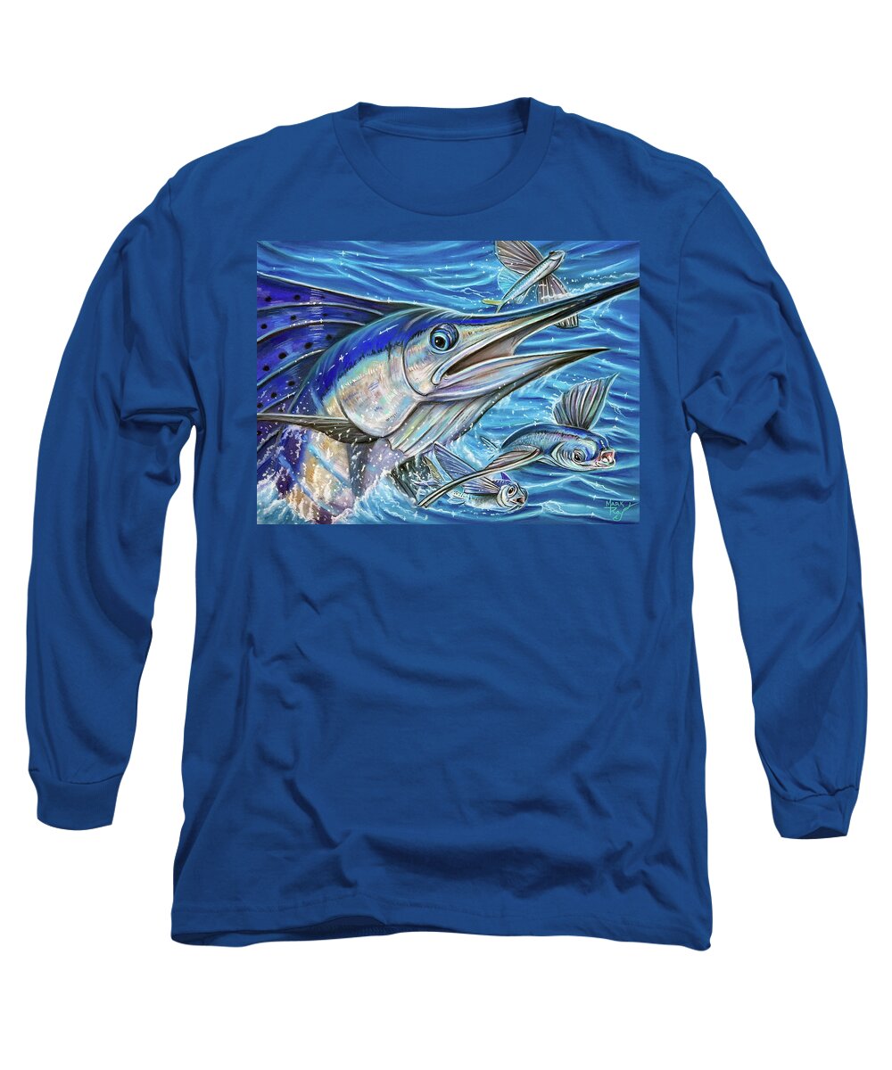 Sailfish Long Sleeve T-Shirt featuring the painting Sails Force by Mark Ray