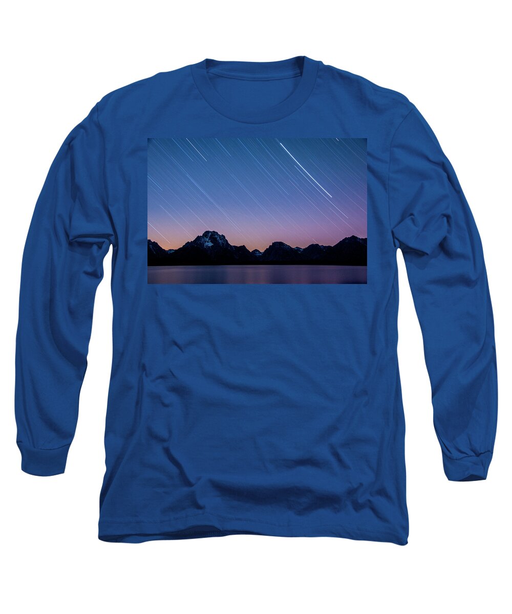 Grand Teton National Park Long Sleeve T-Shirt featuring the photograph Stars in the Tetons by Melissa Southern