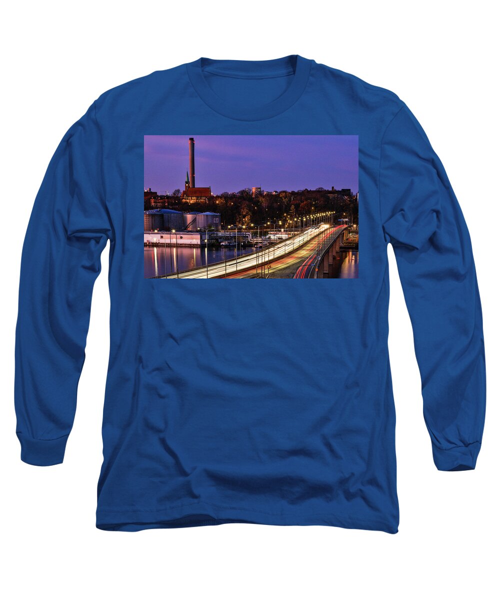 Europe Long Sleeve T-Shirt featuring the photograph Stockholm night by Alexander Farnsworth
