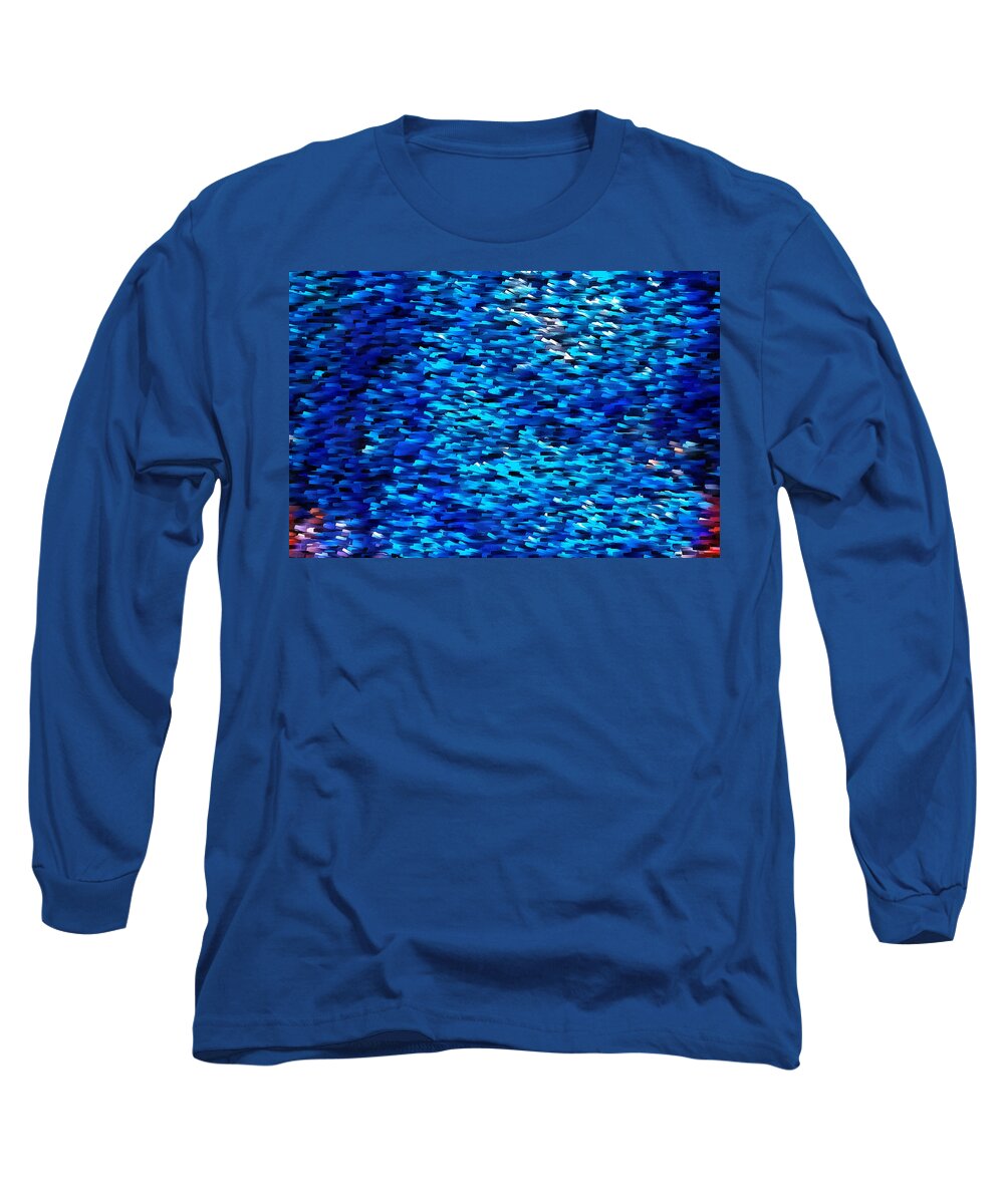 Painting Long Sleeve T-Shirt featuring the painting Swimming Upstream by Anthony M Davis