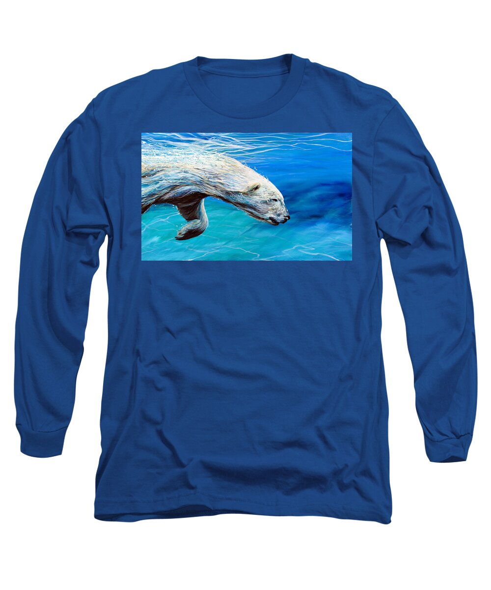 Bear Long Sleeve T-Shirt featuring the painting Through The Looking Glass by R J Marchand