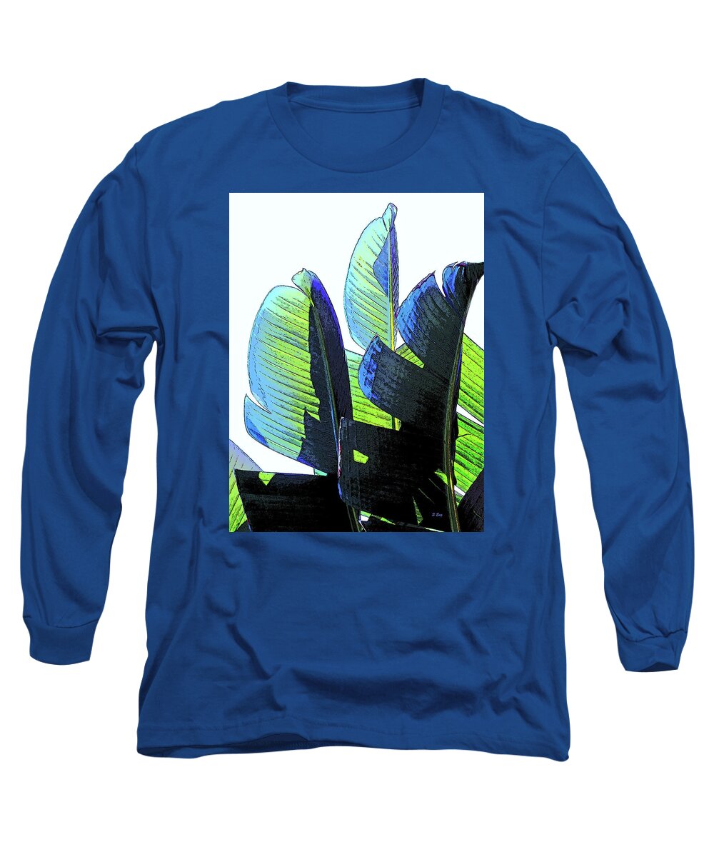 Landscape Long Sleeve T-Shirt featuring the painting Tropical Salute by Sharon Williams Eng