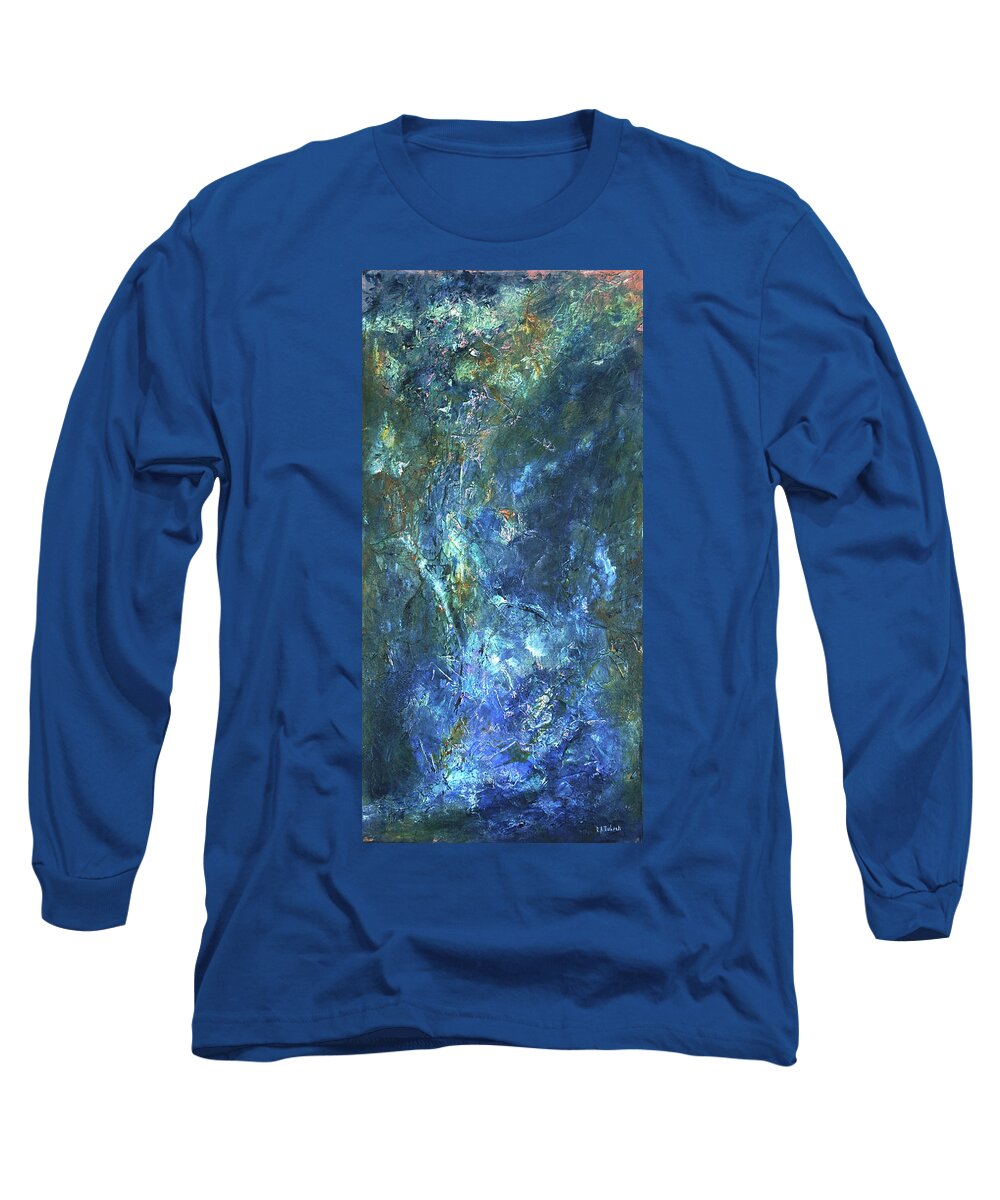 Abstract Long Sleeve T-Shirt featuring the painting The Key to Understanding by Dick Richards