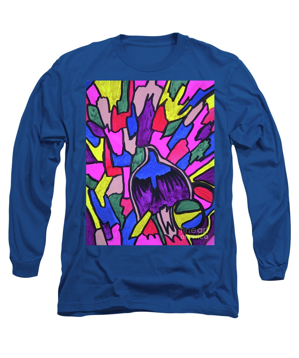 Abstract Long Sleeve T-Shirt featuring the painting Unlimited by Mary Mikawoz