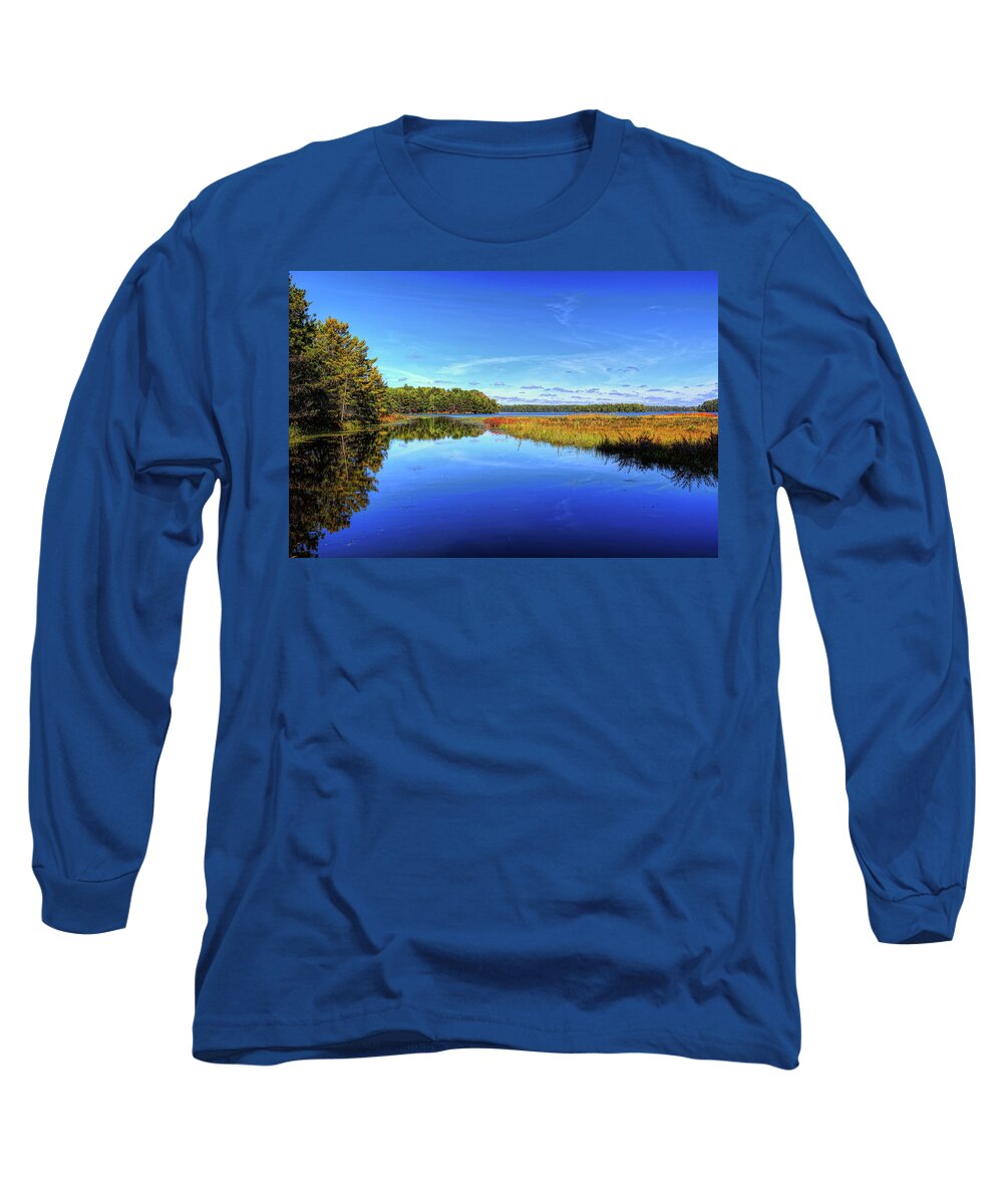 Upnorth Long Sleeve T-Shirt featuring the photograph Upper Buckatabon Lake in Fall by Dale Kauzlaric