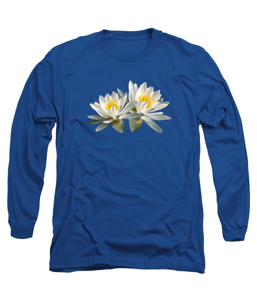 Water Lily Long Sleeve T-Shirt featuring the mixed media Water Lily Pattern by Christina Rollo