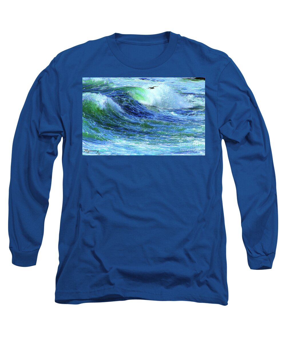 Water Long Sleeve T-Shirt featuring the photograph Wave to Me by Mariarosa Rockefeller