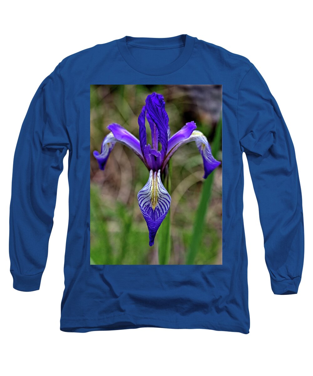 Flower Long Sleeve T-Shirt featuring the photograph Wild Iris by Bob Falcone