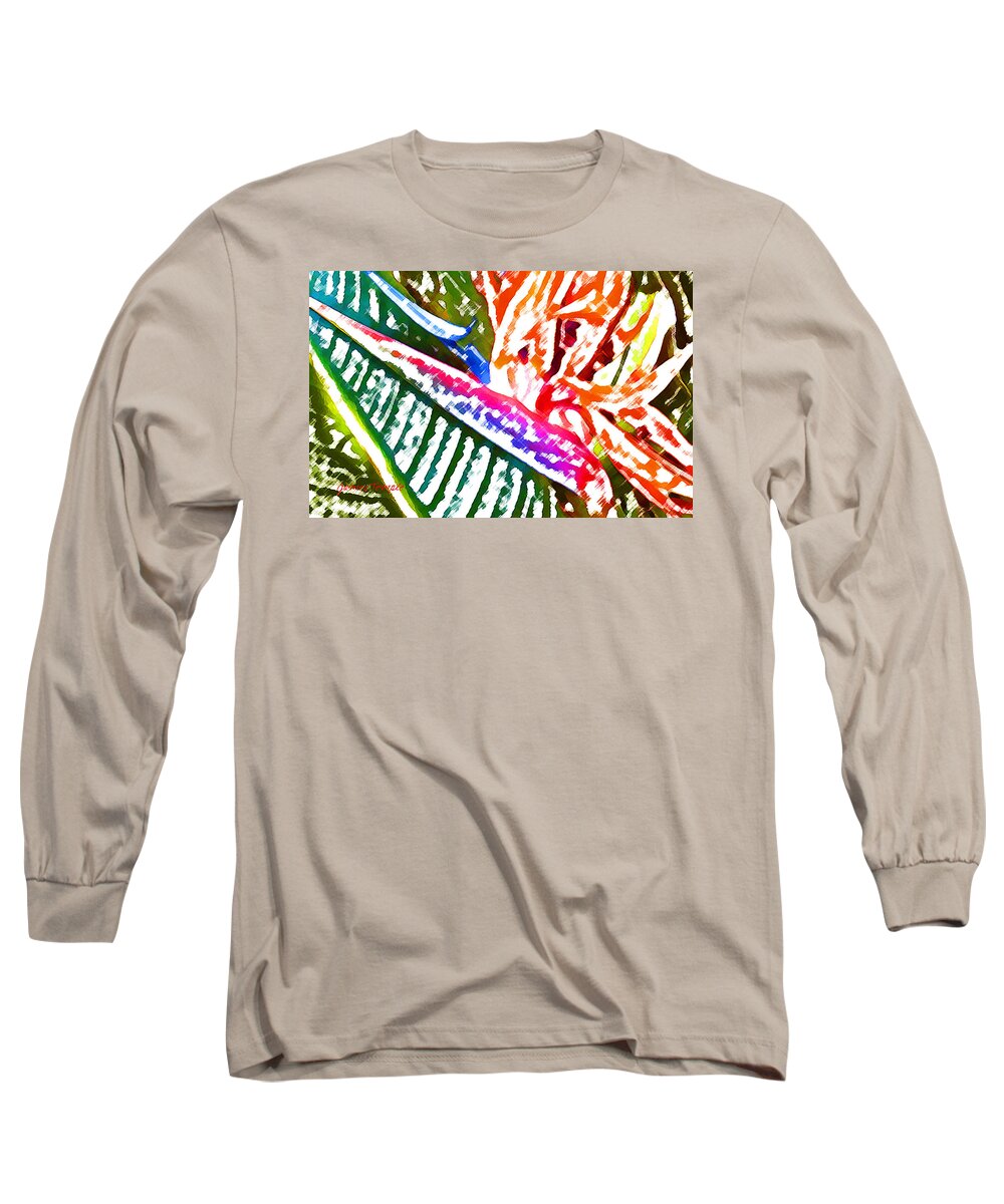 Bird Of Paradise Long Sleeve T-Shirt featuring the digital art Bird of Paradise Painted by James Temple