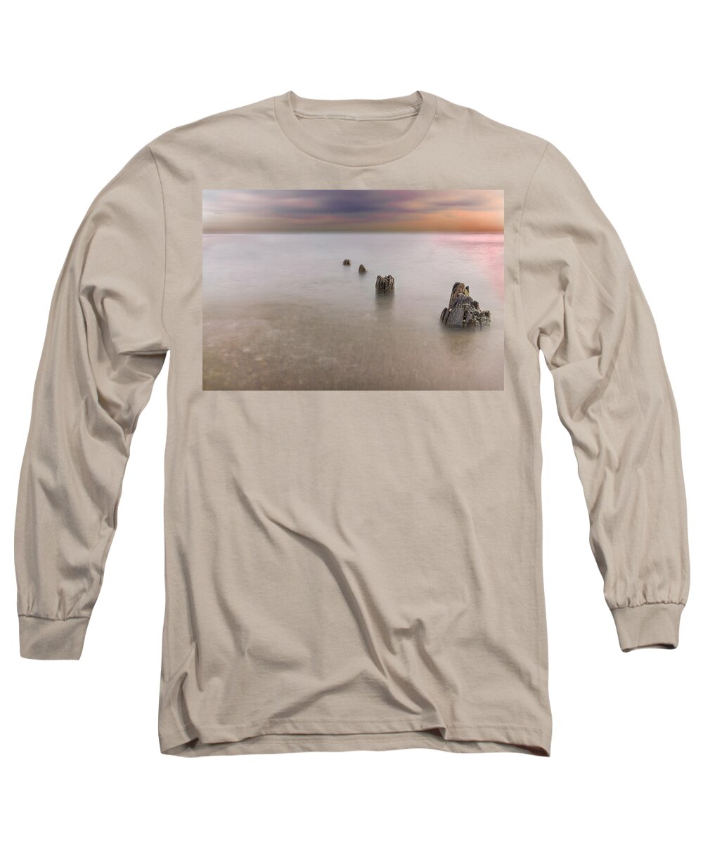 Lake Michigan Long Sleeve T-Shirt featuring the photograph Breakwater #1 by Peter Lakomy