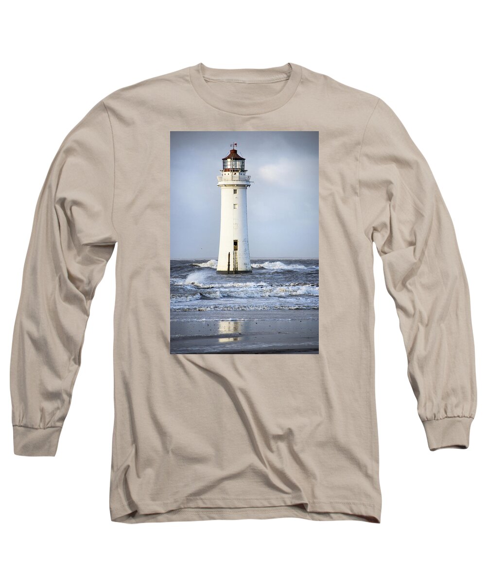 Storm Long Sleeve T-Shirt featuring the photograph Fort Perch Lighthouse by Spikey Mouse Photography