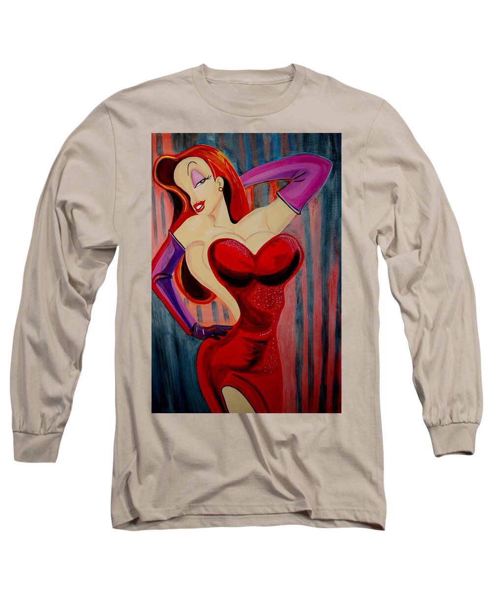 Jessica Long Sleeve T-Shirt featuring the painting Jessica  Comic by Nora Shepley