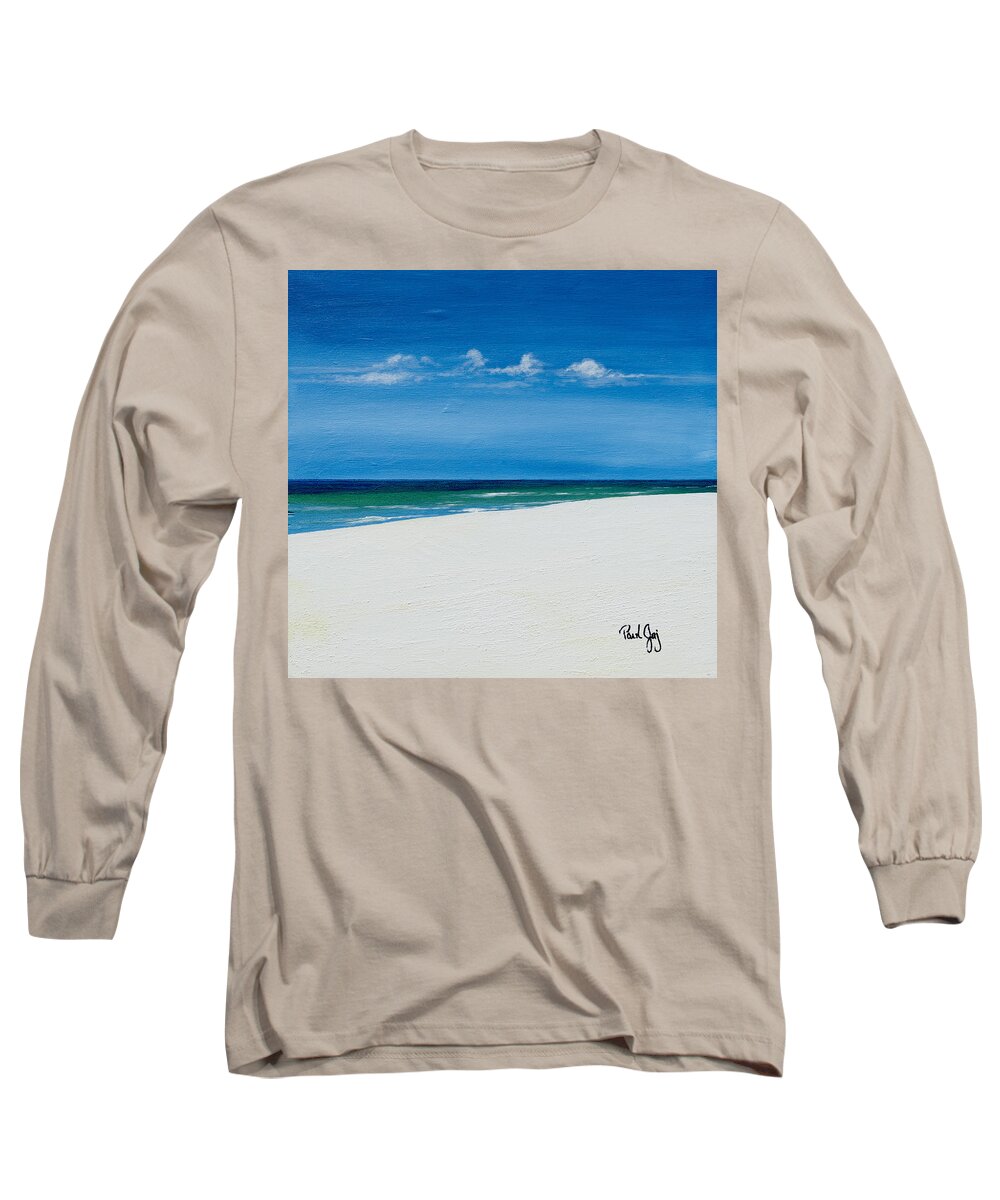 Navarre Long Sleeve T-Shirt featuring the painting Navarre Beach by Paul Gaj