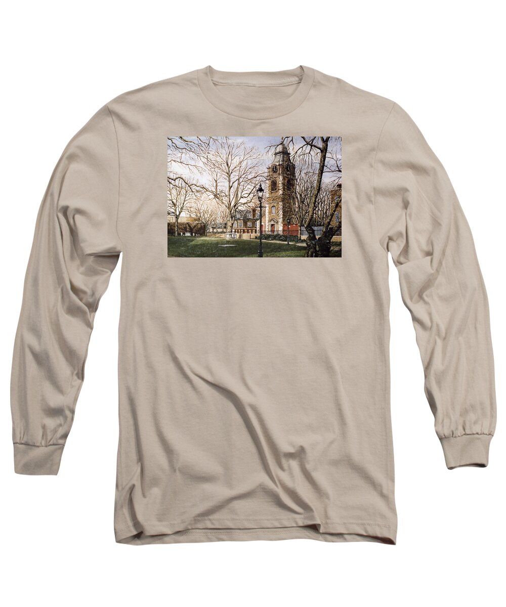 Bligh Long Sleeve T-Shirt featuring the painting St Johns Church Wapping London #2 by Mackenzie Moulton