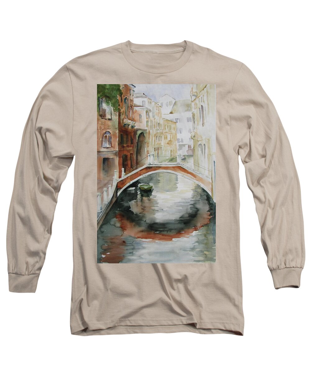 Venice Long Sleeve T-Shirt featuring the painting Venice Reflections #2 by Amanda Amend