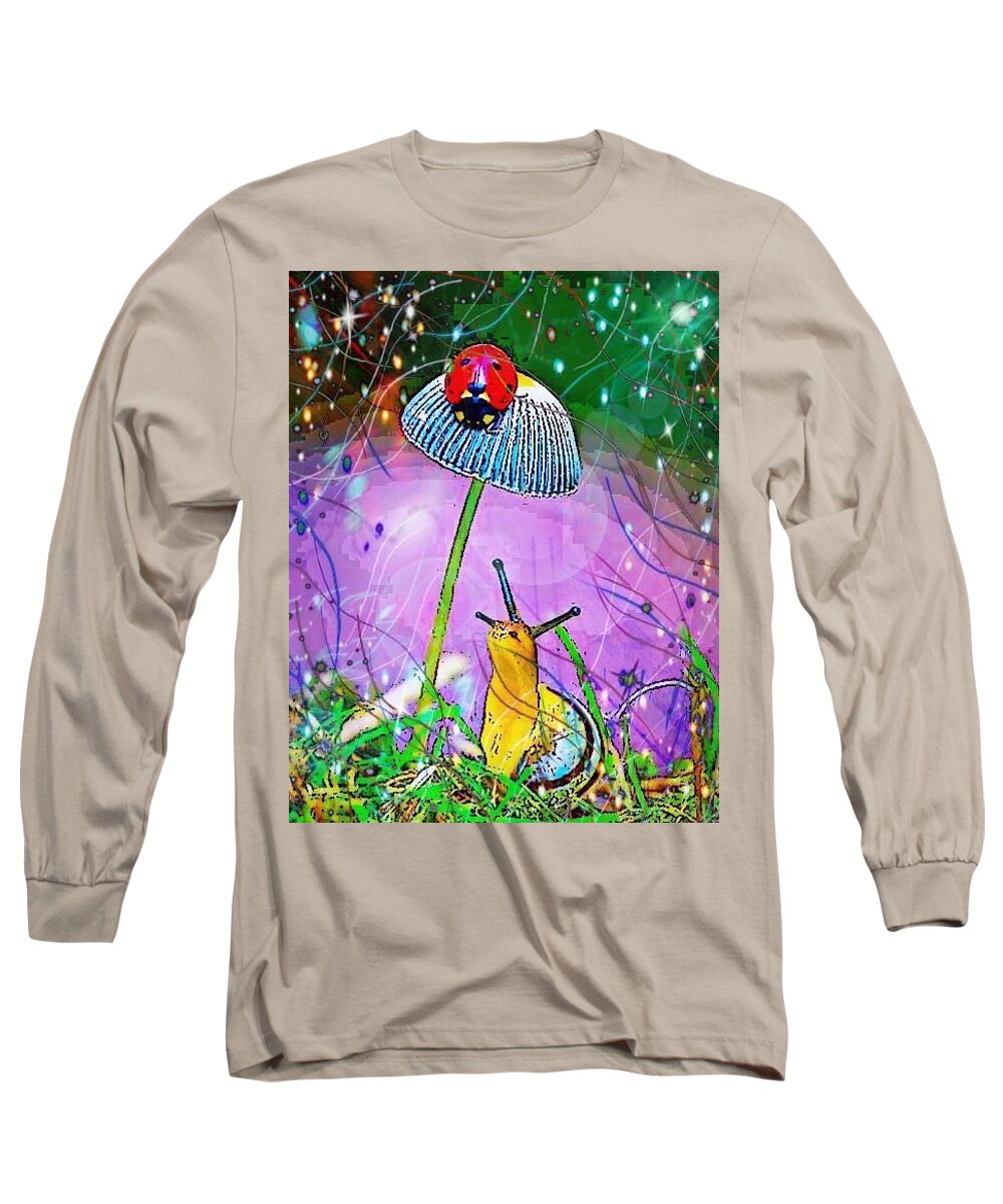 Digital Art Long Sleeve T-Shirt featuring the digital art Whos Up There #1 by Karen Buford