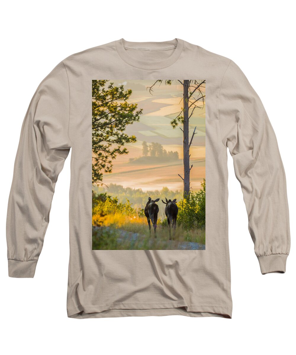 Wildlife Long Sleeve T-Shirt featuring the photograph 140729A-277 Smokey Sunrise by Albert Seger