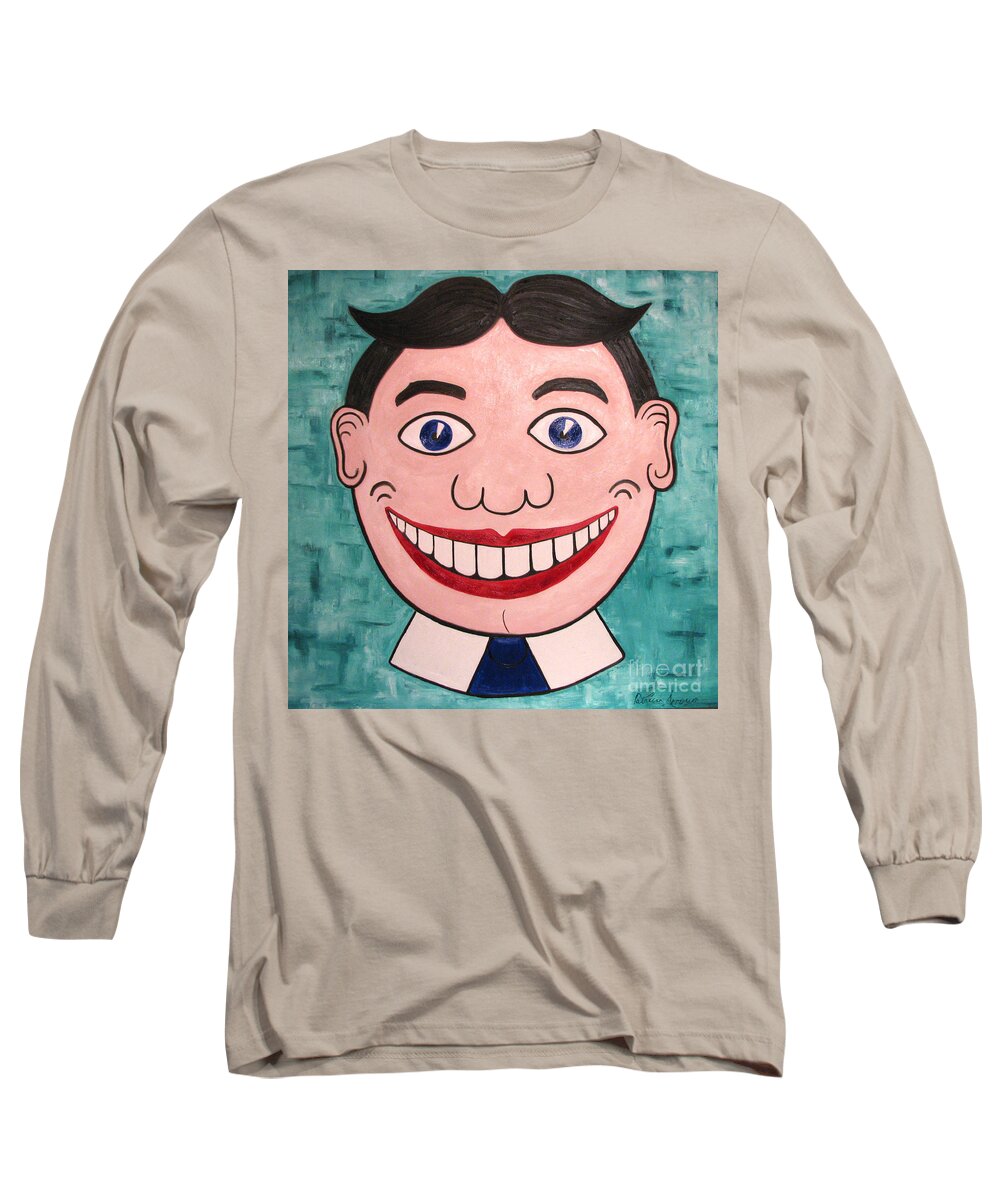 Tillie Long Sleeve T-Shirt featuring the painting Happy Tillie by Patricia Arroyo