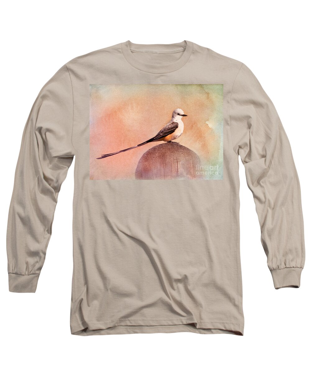 Flycatcher Long Sleeve T-Shirt featuring the photograph Scissor-tailed Flycatcher #2 by Betty LaRue