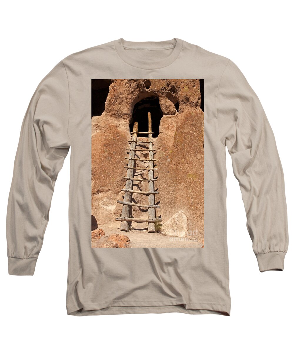 Afternoon Long Sleeve T-Shirt featuring the photograph Talus House Front Door Bandelier National Monument #2 by Fred Stearns