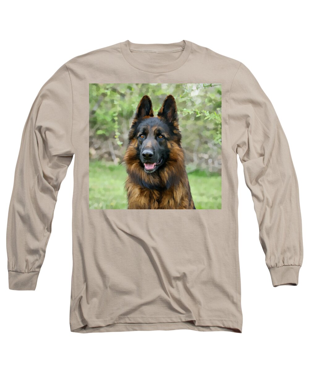 German Shepherd Long Sleeve T-Shirt featuring the photograph German Shepherd #4 by Sandy Keeton