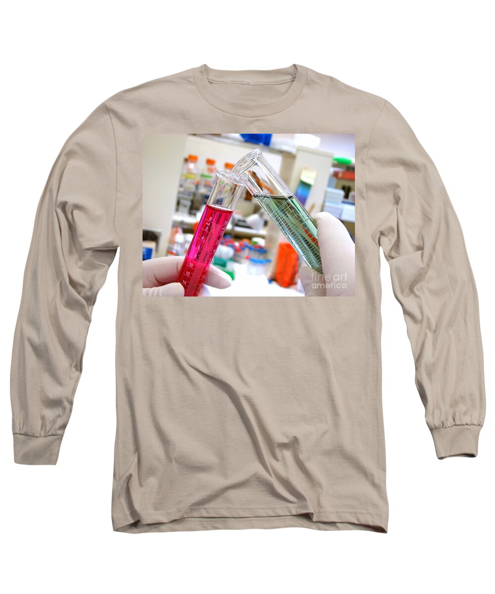 Test Long Sleeve T-Shirt featuring the photograph Laboratory Experiment in Science Research Lab #50 by Science Research Lab