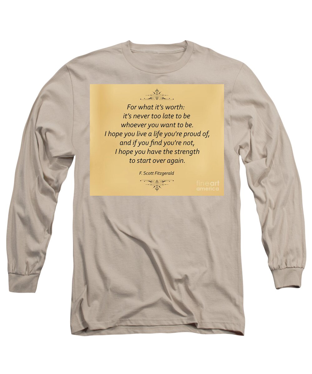 F. Scott Fitzgerald Long Sleeve T-Shirt featuring the photograph 74- F. Scott Fitzgerald by Joseph Keane