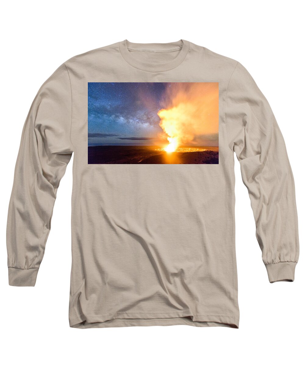 Hawaii Long Sleeve T-Shirt featuring the photograph A Cosmic Fire by Jason Chu