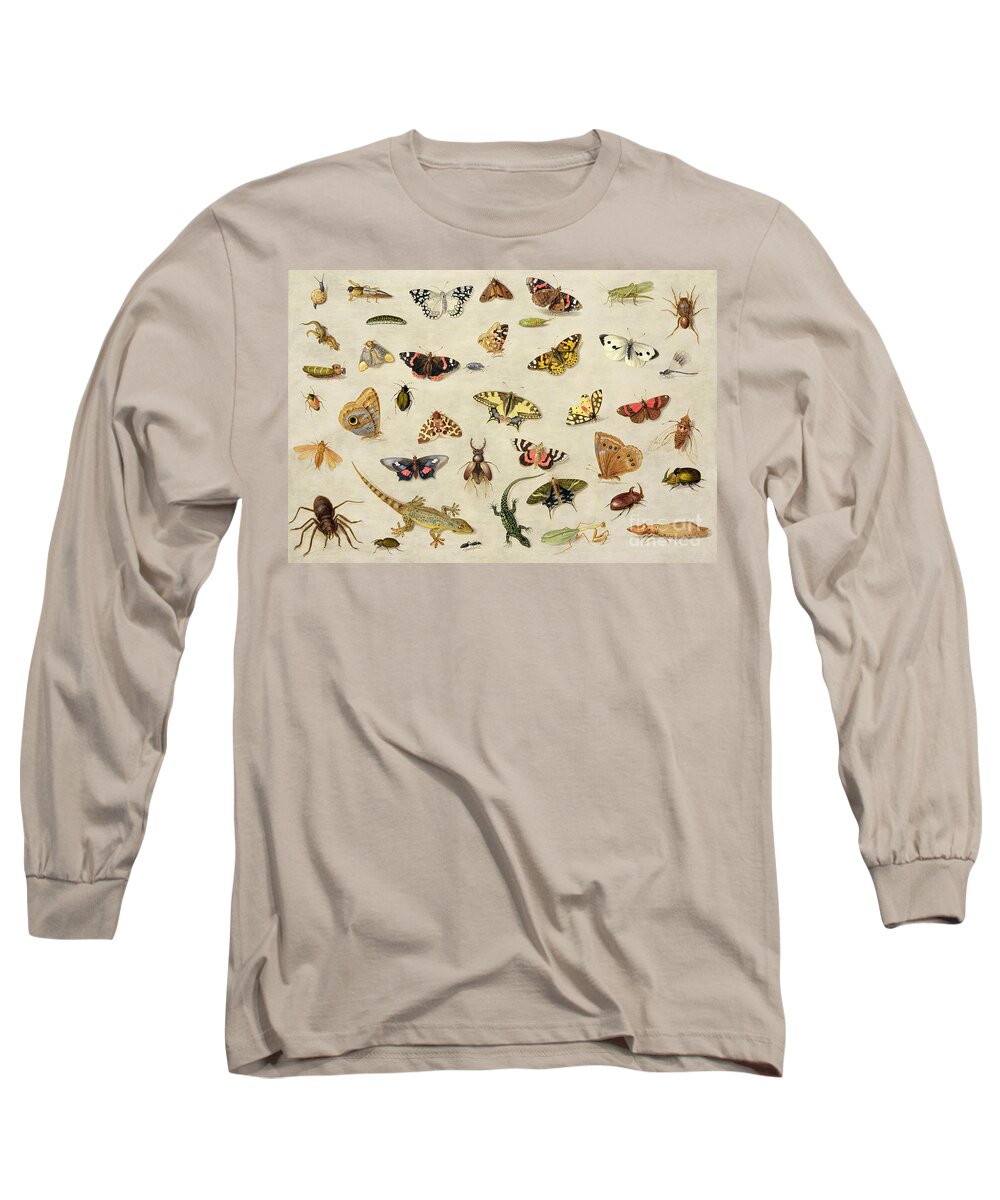 Collection Long Sleeve T-Shirt featuring the painting A Study of insects by Jan Van Kessel
