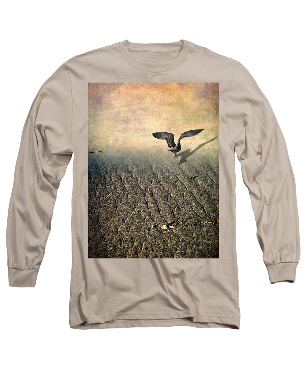Beach Long Sleeve T-Shirt featuring the photograph Against the Tide by Ellen Cotton