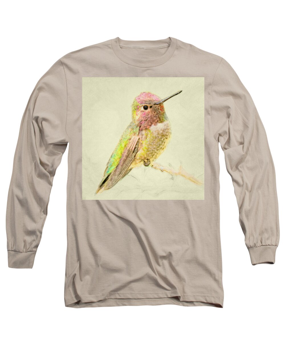 Hummingbird Long Sleeve T-Shirt featuring the photograph Anna's Hummingbird Print by Evelyn Harrison
