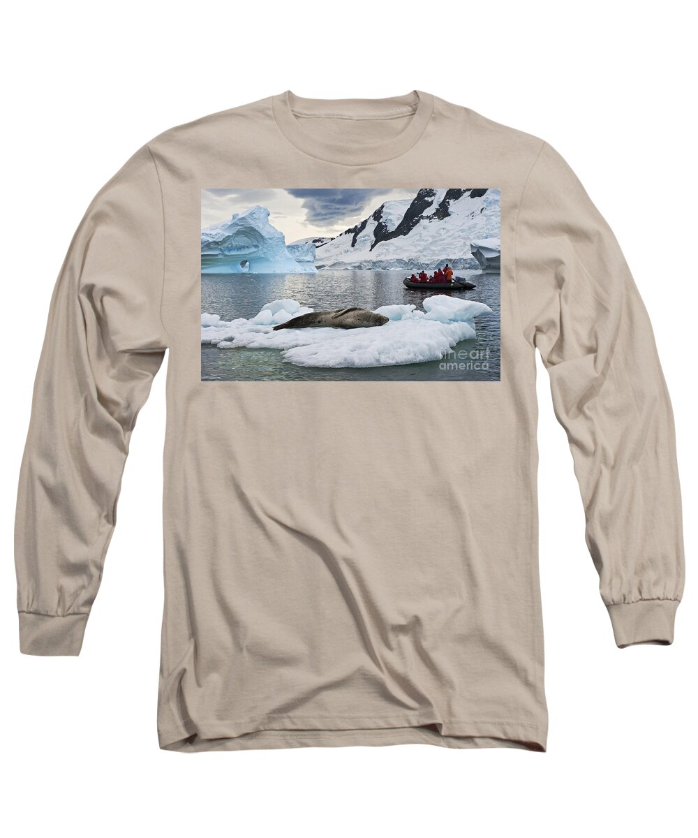 Festblues Long Sleeve T-Shirt featuring the photograph Antarctic Serenity... by Nina Stavlund