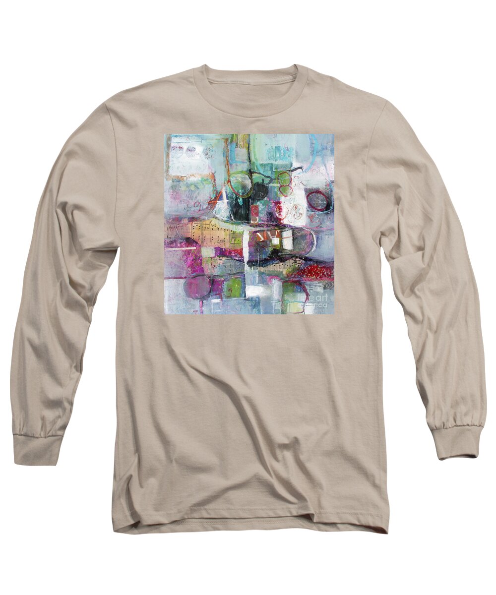 Watercolor Long Sleeve T-Shirt featuring the painting Art and Music by Michelle Abrams