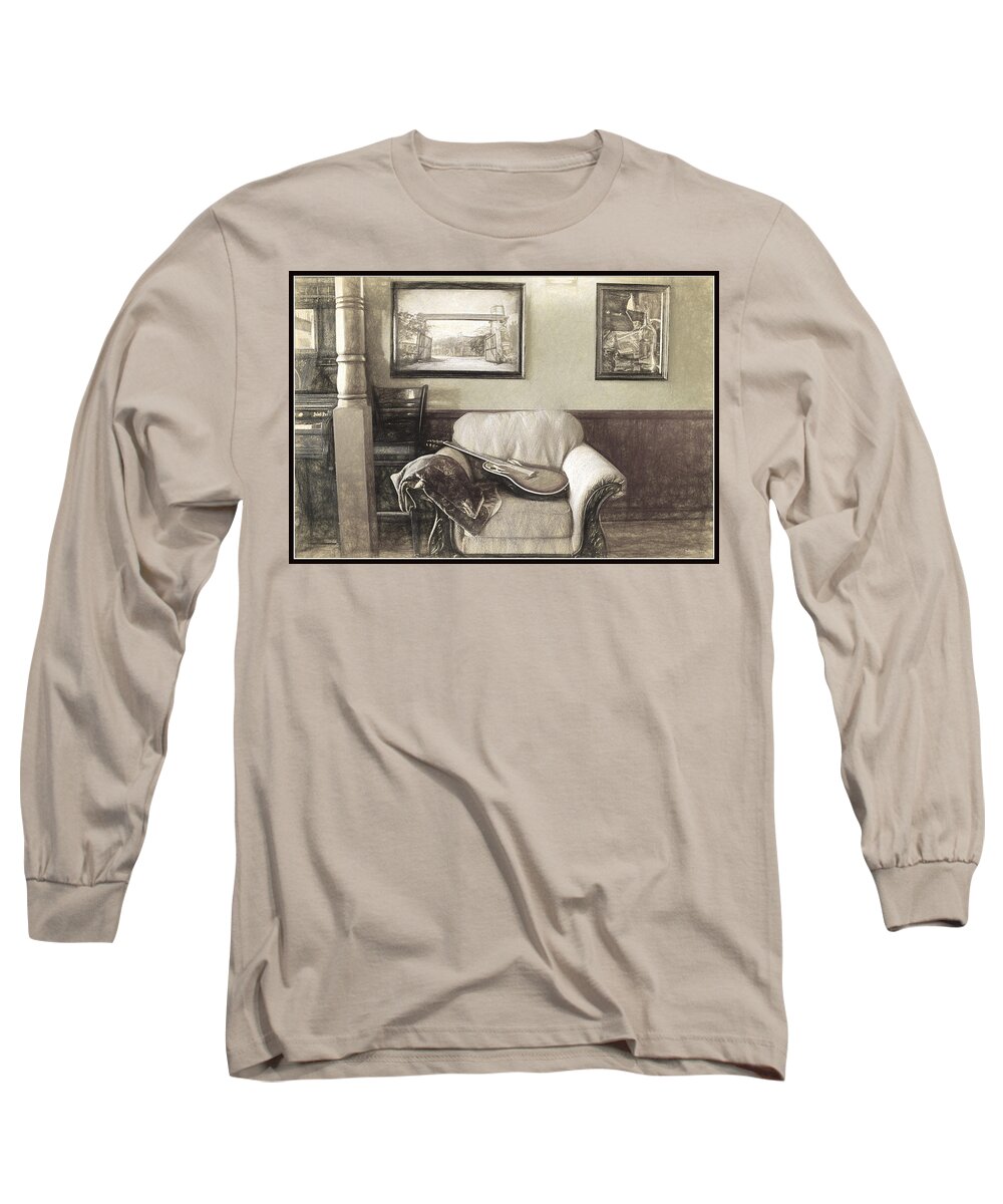 Western Long Sleeve T-Shirt featuring the photograph At the Saloon by Barbara Zahno
