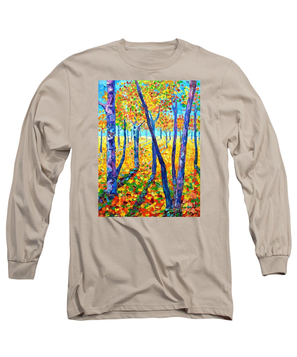 Autumn Long Sleeve T-Shirt featuring the painting Autumn Colors by Ana Maria Edulescu