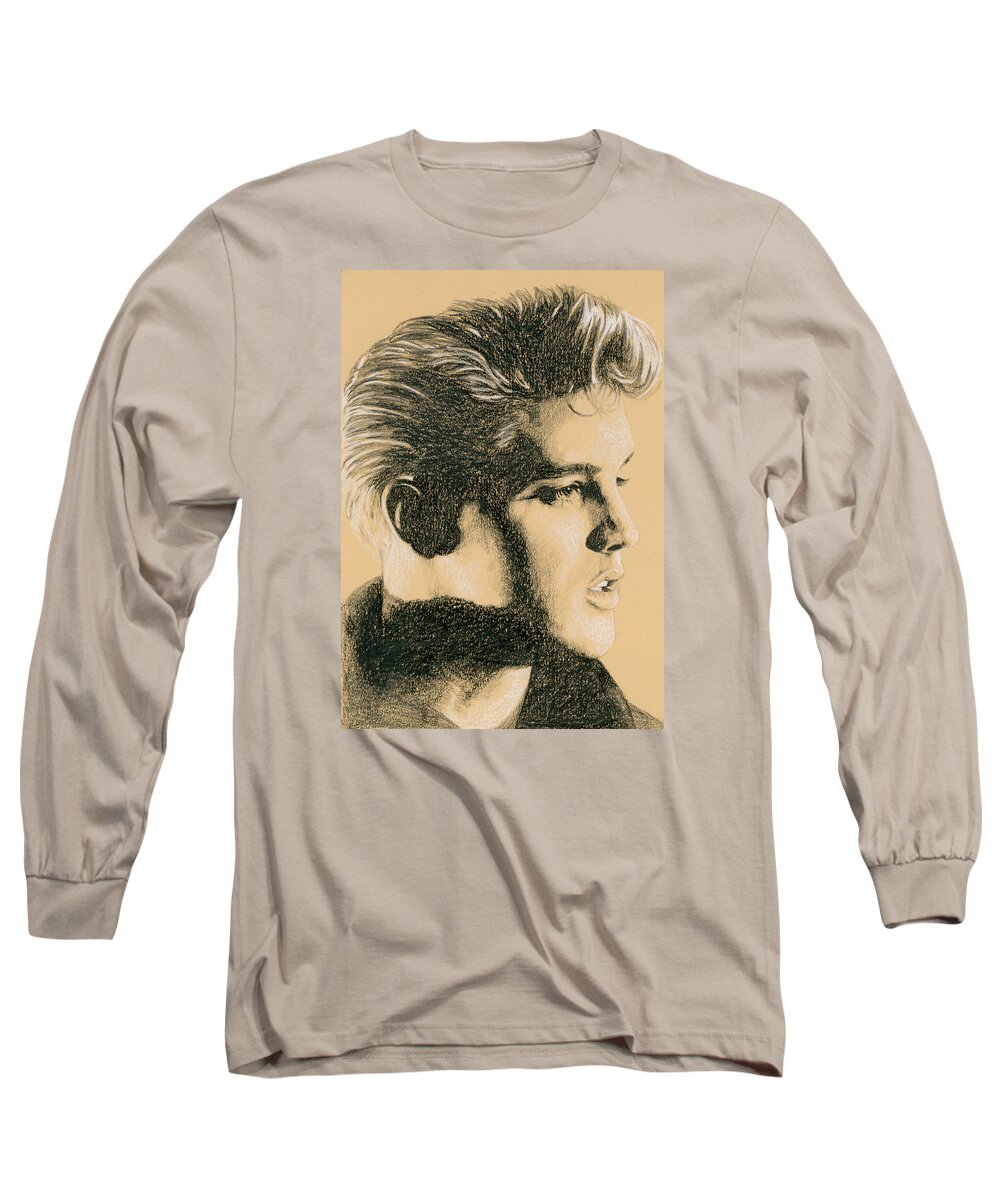 Elvis Long Sleeve T-Shirt featuring the drawing Back in Memphis by Rob De Vries