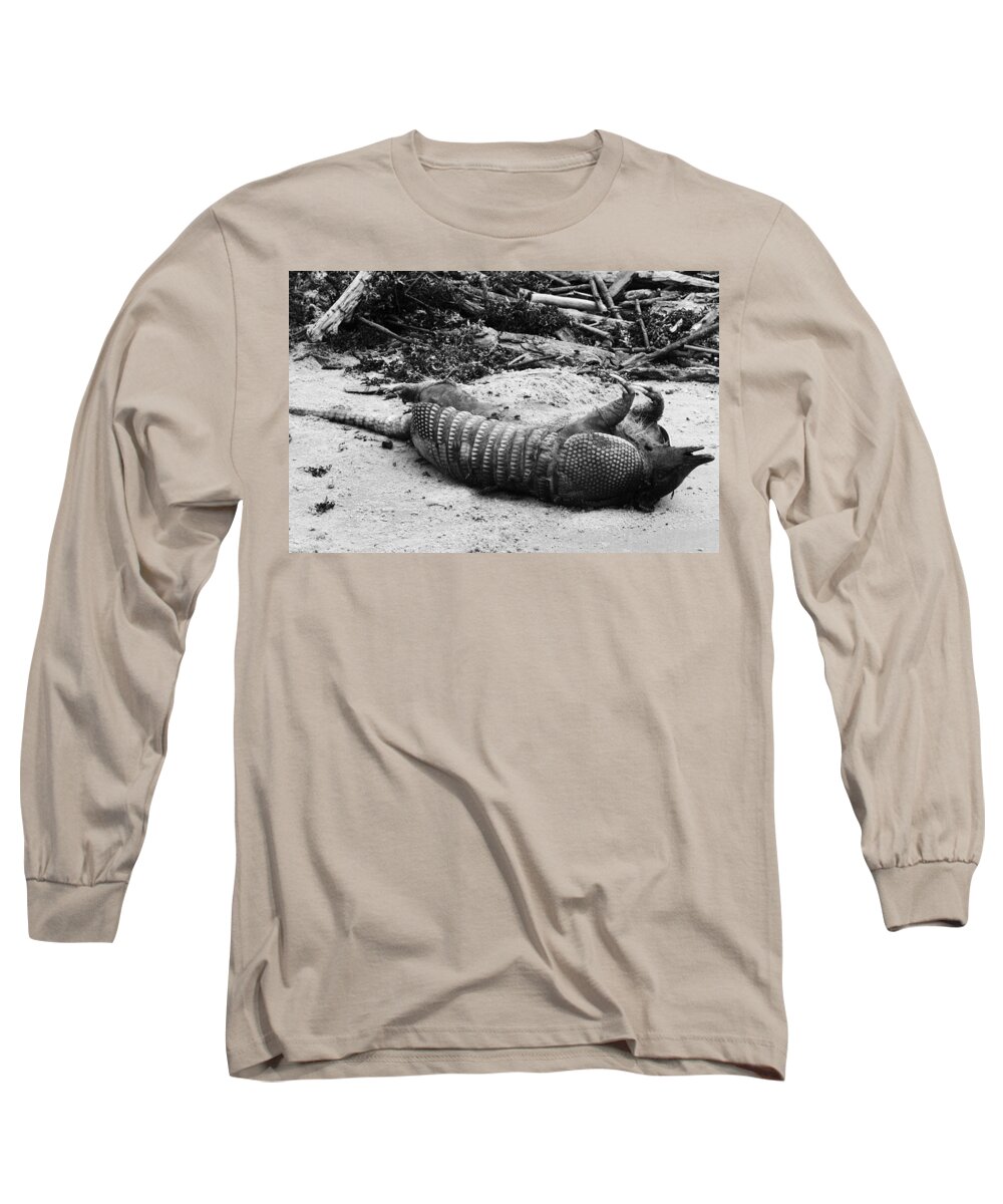 Armadillo Long Sleeve T-Shirt featuring the photograph Belly Up by Melinda Ledsome