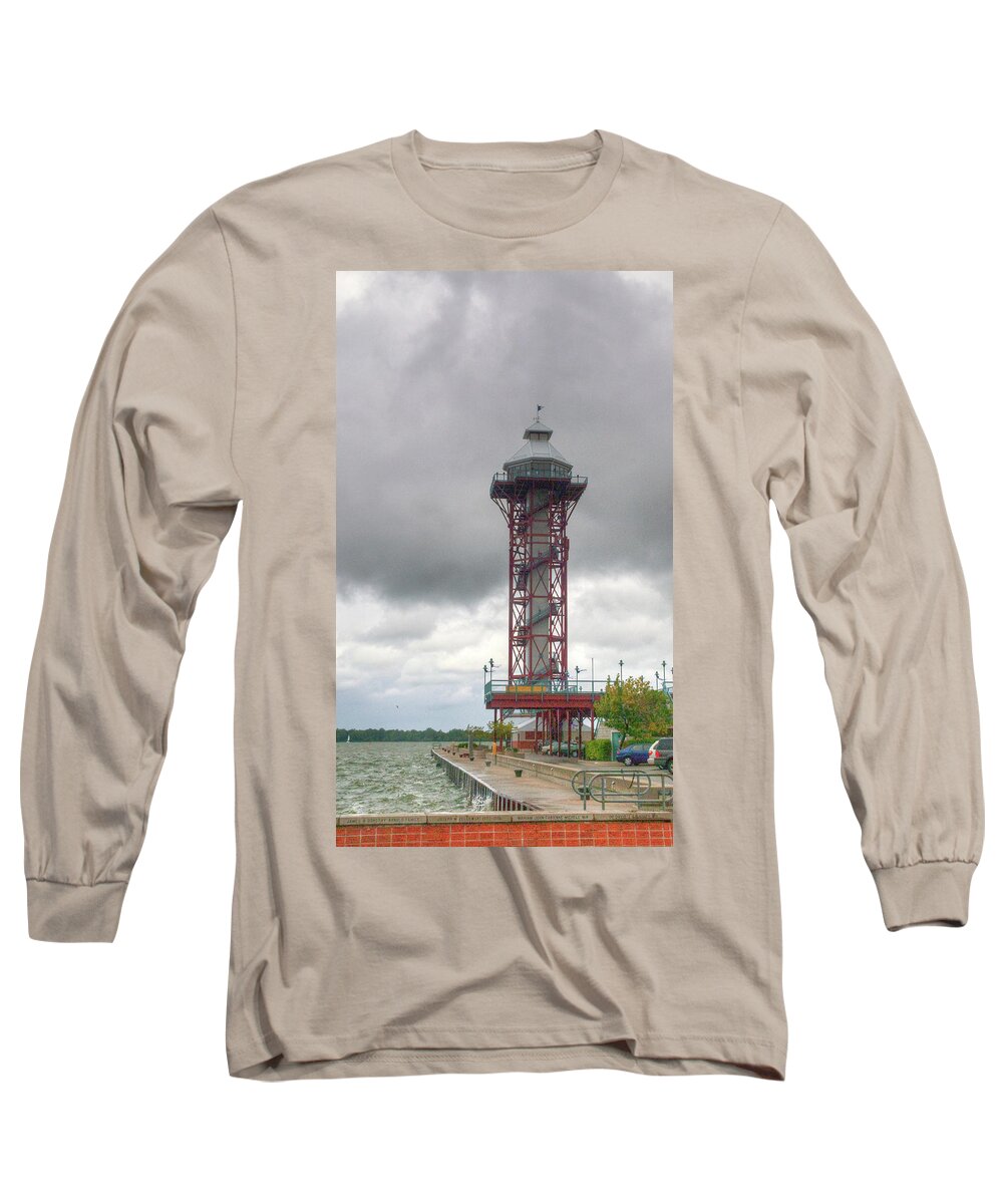 Lighthouse Long Sleeve T-Shirt featuring the photograph Bi-Centennial Tower 12044 by Guy Whiteley