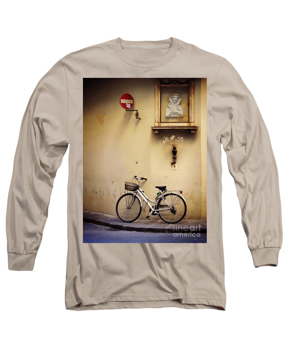 Bike Long Sleeve T-Shirt featuring the photograph Bicycle and Madonna by Valerie Reeves