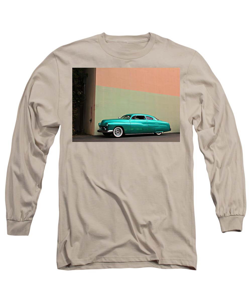 Merc Long Sleeve T-Shirt featuring the photograph Big Green Merc Just Around the Corner by Steve Natale