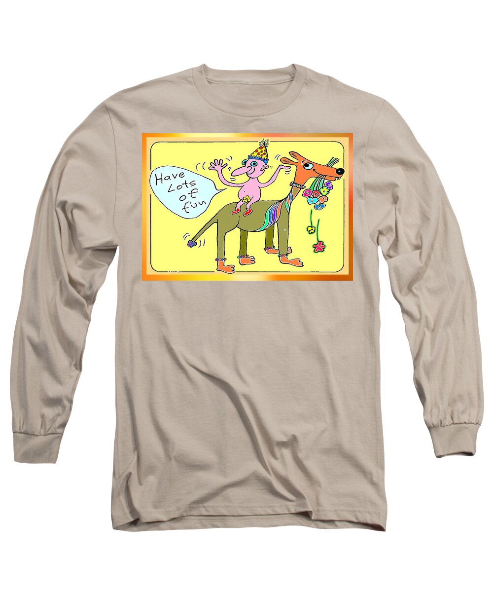 Fun Long Sleeve T-Shirt featuring the painting Bit of Fun by Hartmut Jager