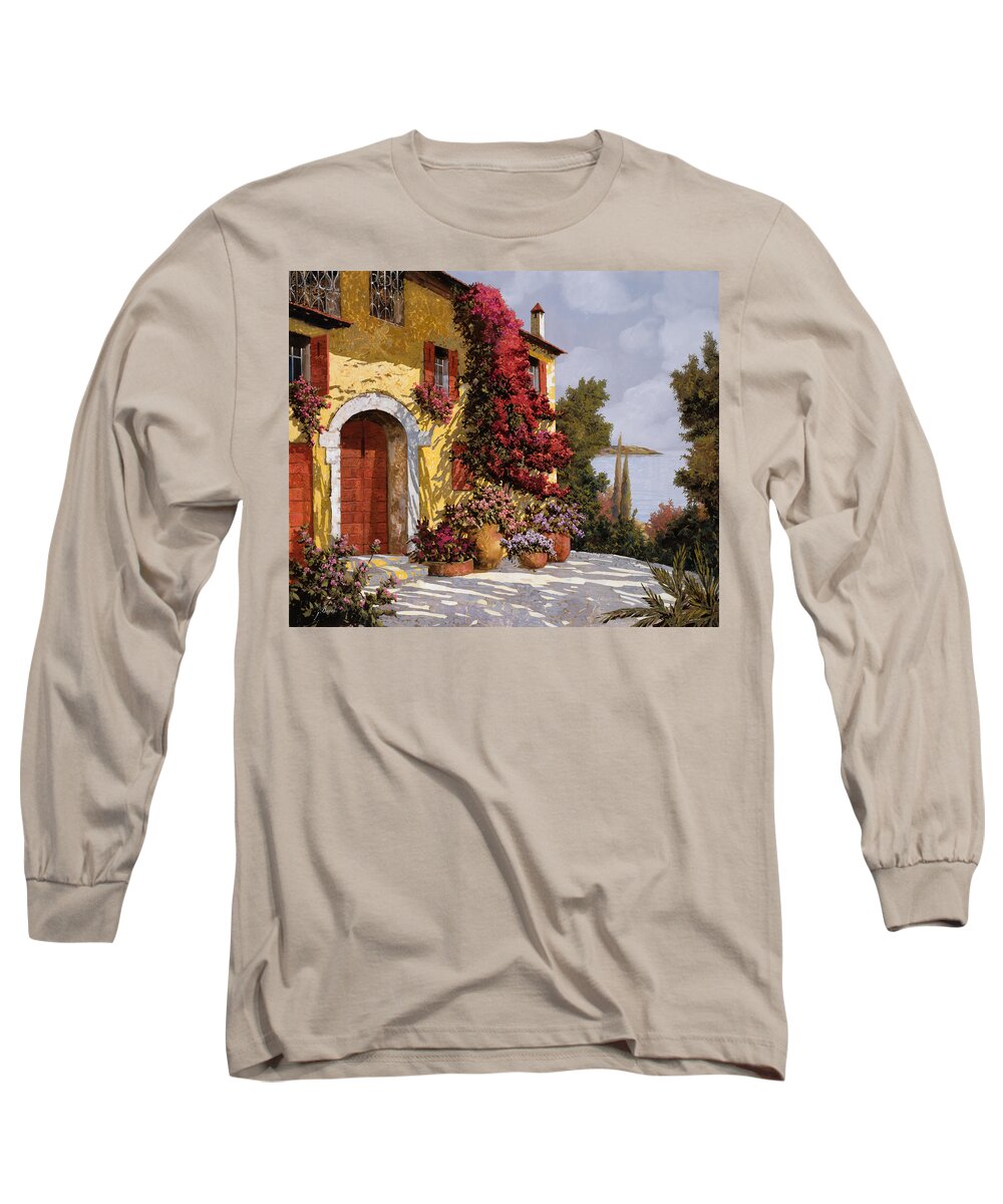 Bouganville Long Sleeve T-Shirt featuring the painting Bouganville by Guido Borelli