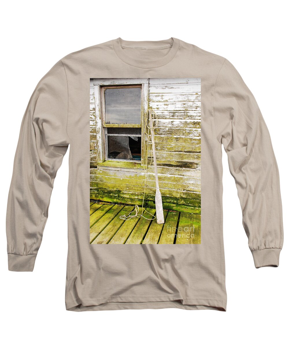 Oar Long Sleeve T-Shirt featuring the photograph Broken Window by Mary Carol Story